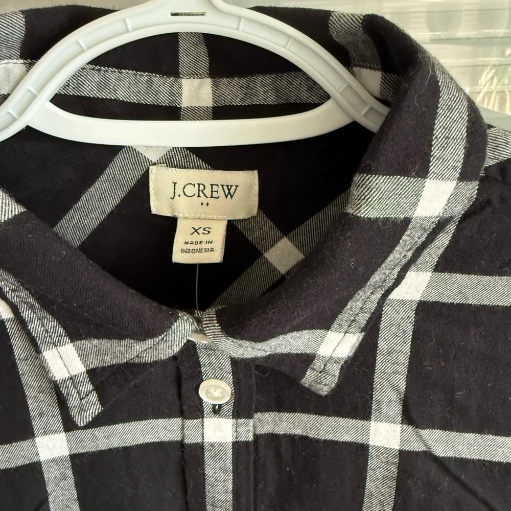 J. Crew Black and White Plaid Button-Down Shirt - Picture 3 of 6